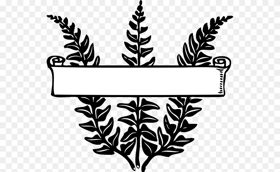 Vector Black And White Fern Clipart Spore Transparent The End Clipart, Art, Stencil, Pottery, Potted Plant Png Image