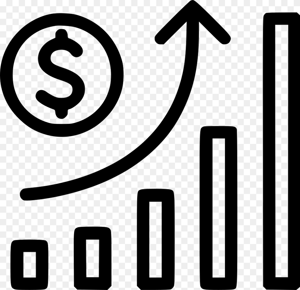Vector Black And White Growth Stock Inflation Svg Business Growth Icon, Text, Number, Symbol, Smoke Pipe Png Image