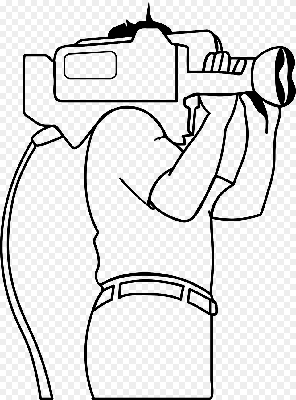 Vector Black And White Library Camera Man Clipart Cameraman Clipart Black And White, Gray Png