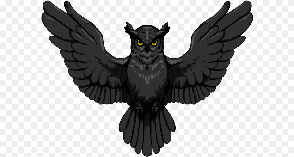 Vector Black And White Library Dark Owl By Joe Dark Owl Transparent, Animal, Bird, Blackbird Png Image