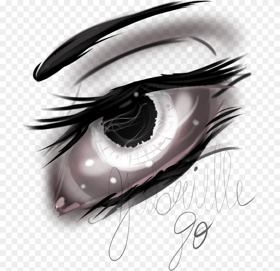 Vector Black And White Library Gothic Drawing Eye Illustration, Helmet Free Png Download