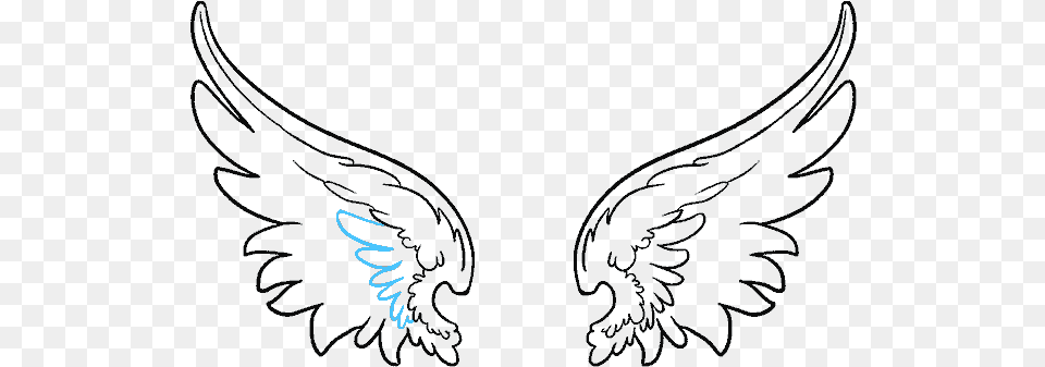 Vector Black And White Library How To Draw Angel Wings Easy Drawing Of Wings, Text Free Transparent Png