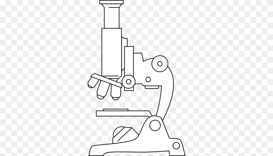 Vector Black And White Line Art Clip Microscope Black And White Drawing Png Image