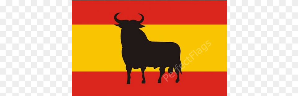 Vector Black And White Spain Flag National 5ft X 3ft Spanish Bull Flag, Animal, Mammal, Cattle, Cow Png Image