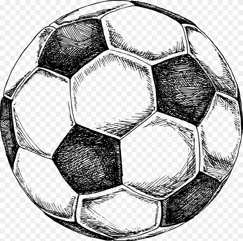Vector Black And White Stock Pitch Illustration Transprent Football Sketch, Ball, Soccer, Soccer Ball, Sport Png