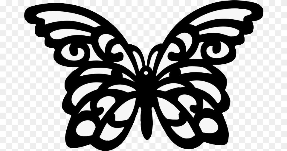 Vector Black Butterfly Transparent Image Vector Butterfly Silhouette, Stencil Free Png Download