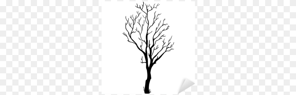 Vector Black Silhouette Of A Bare Tree Sticker Pixers Bare Tree Branch Vector, Art, Drawing, Person, Skin Png