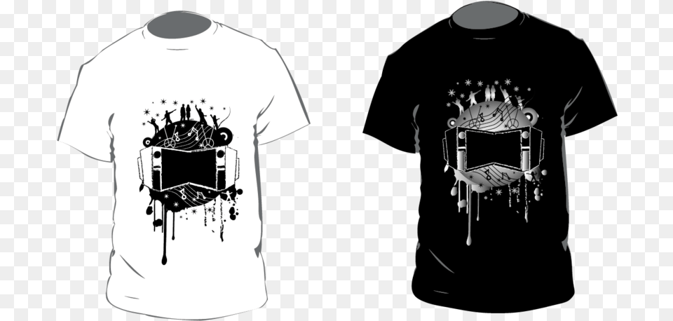 Vector Black T Shirt Images Black Tshirt Vector Art T Music Design Black T Shirt, Clothing, T-shirt, Adult, Male Free Png Download