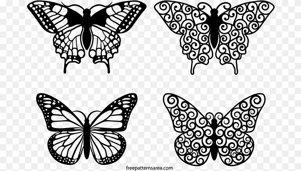 Vector Butterfly Svg Free, Gray Png Image