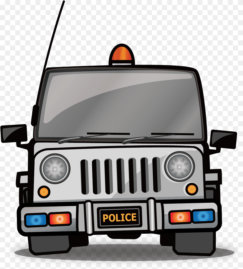 Vector Cartoon Car Police Jeep Car Cartoon, Transportation, Vehicle, License Plate, Bus Free Transparent Png