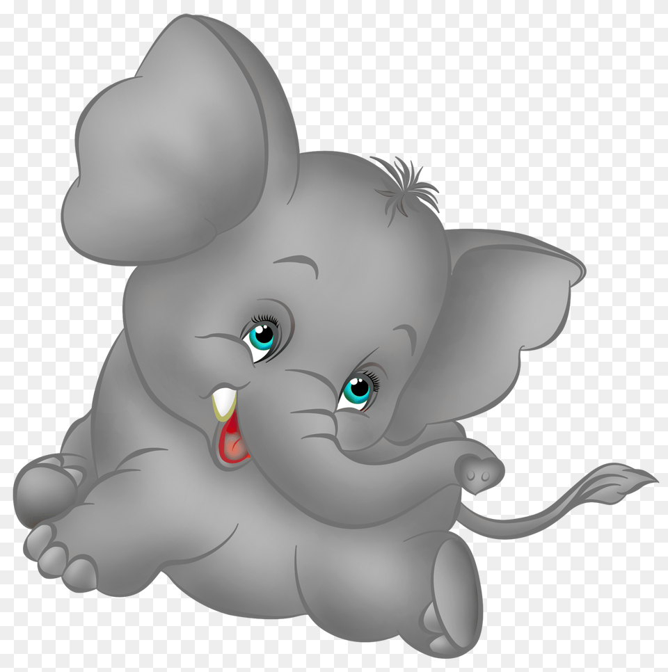 Vector Cartoon Clip Art Of A Cute Baby Elephant With Blue Eyes, Person Png Image