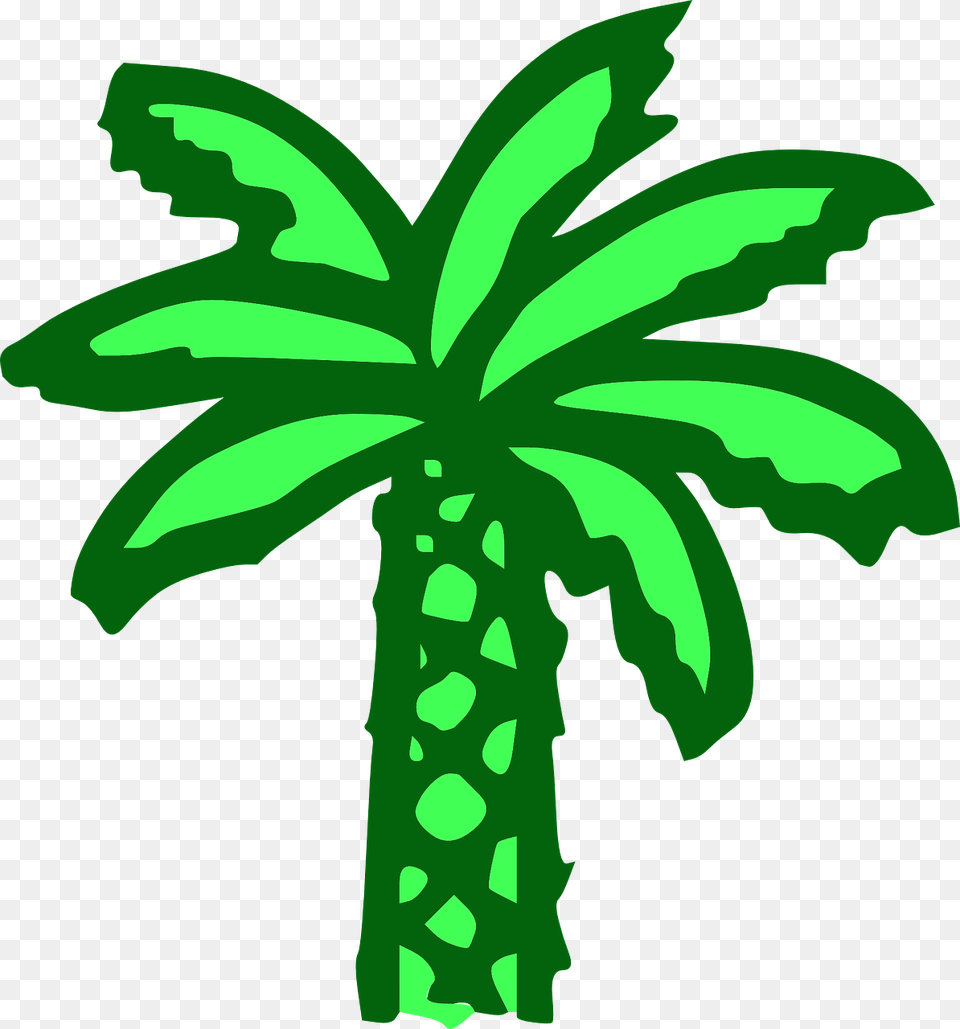 Vector Cartoon Green Palm Tree Clip Art Graphic Cartoon Palm Tree, Palm Tree, Plant Free Png Download