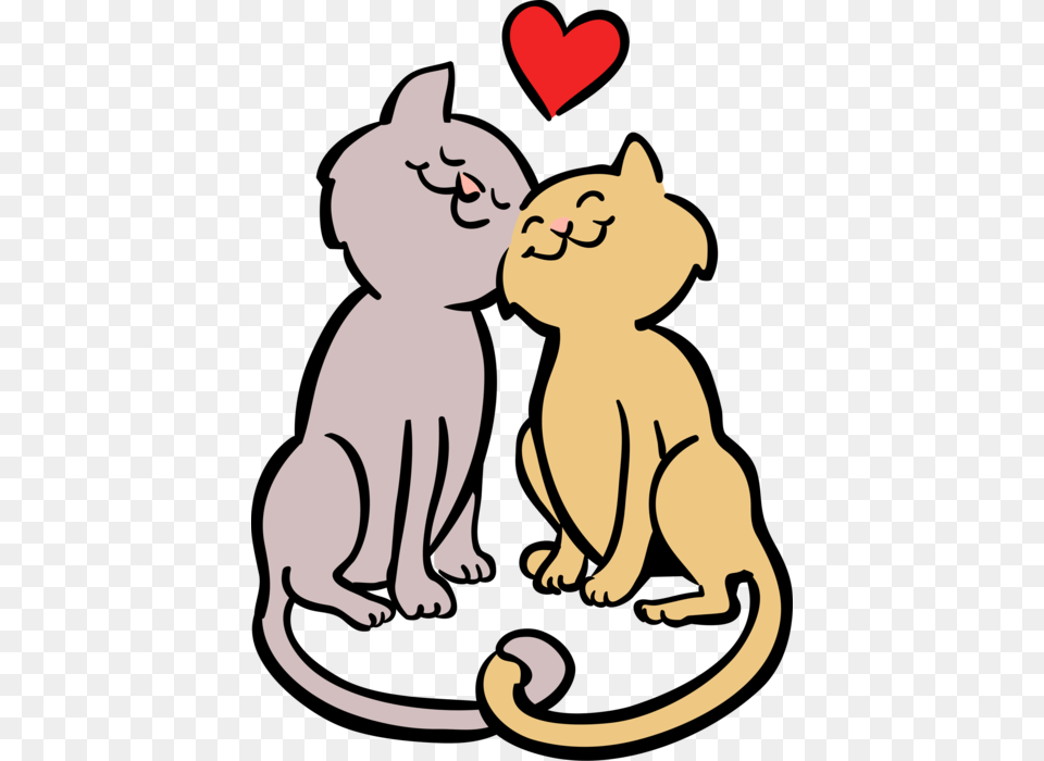 Vector Cartoon Love Cats In Love Cartoon, Baby, Person, Animal, Cat Free Png