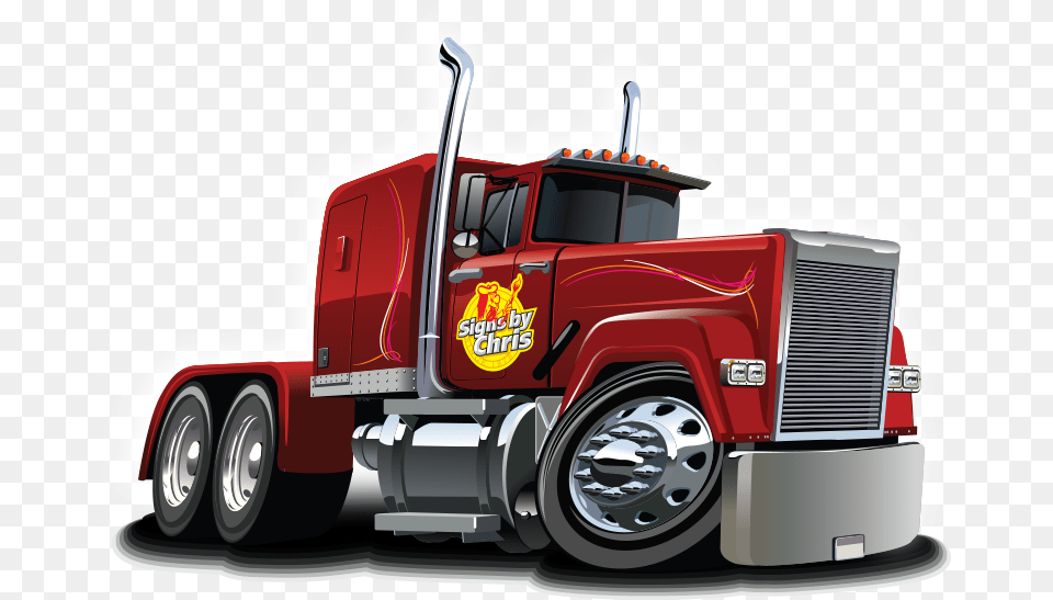 Vector Cartoon Semi Truck, Trailer Truck, Transportation, Vehicle, Bulldozer Free Transparent Png