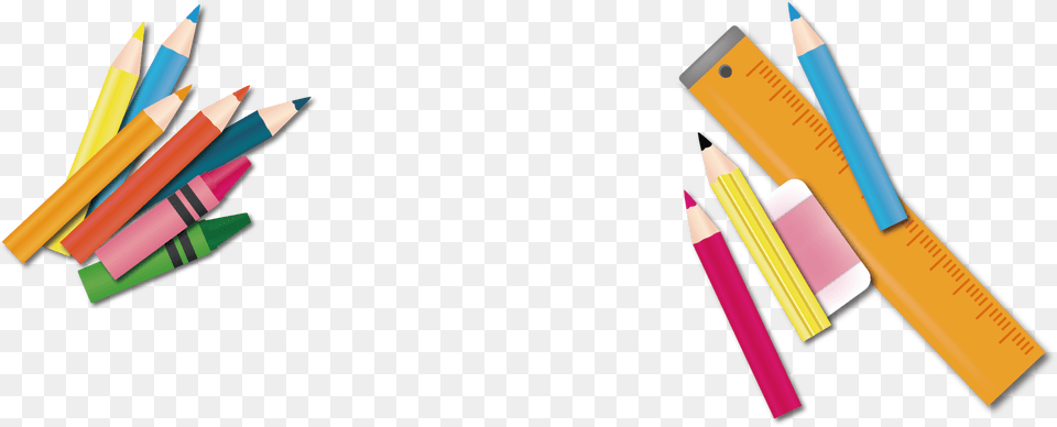 Vector Cartoon Stationery Pencil Eraser Ruler Pencil Ruler Eraser, Cosmetics, Lipstick Free Transparent Png