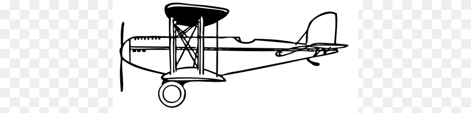 Vector Clip Art Of A Side View Of A Biplane, Aircraft, Transportation, Vehicle, Airplane Png Image
