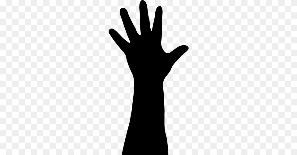 Vector Clip Art Of Adult Hand Raised Up, Gray Free Transparent Png