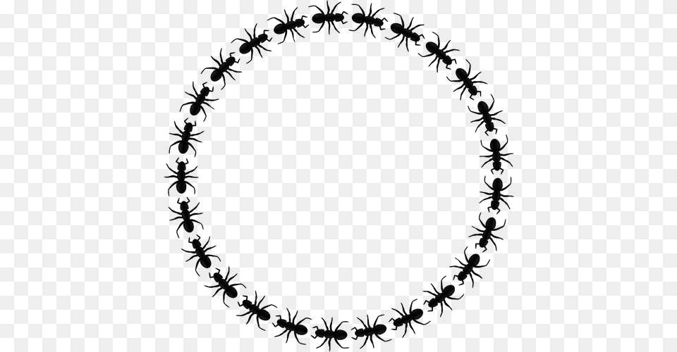Vector Clip Art Of Ant Pattern Circular Border, Black Free Transparent Png