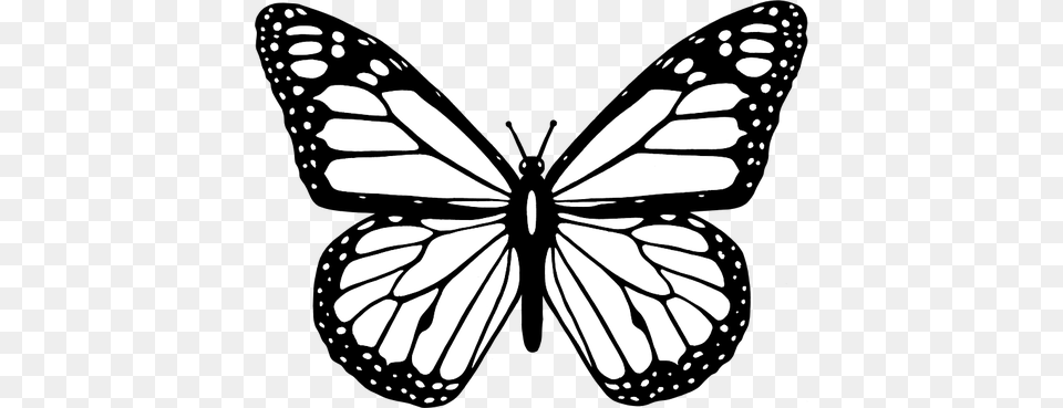 Vector Clip Art Of Black And White Butterfly With Wide Spread, Stencil, Appliance, Ceiling Fan, Device Free Png Download