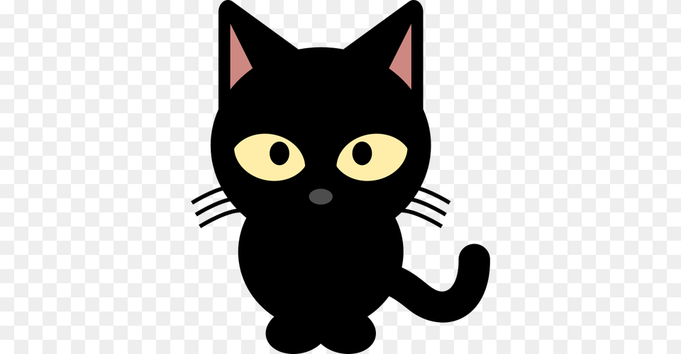 Vector Clip Art Of Black Cartoon Kitten, Animal, Pet, Mammal, Cat Png