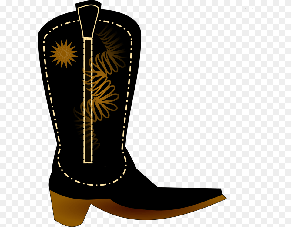 Vector Clip Art Of Black Cowboy Boot Black Cowboy Boots Clipart, Clothing, Cowboy Boot, Footwear, Smoke Pipe Png
