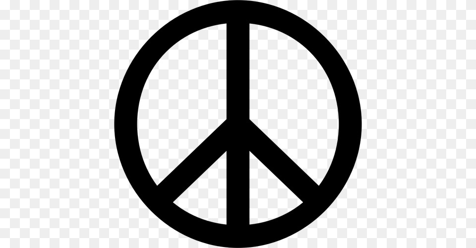 Vector Clip Art Of Black Peace Symbol, Gray Free Png Download