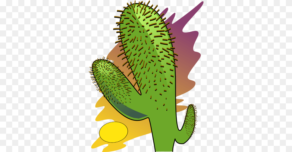 Vector Clip Art Of Cartoon Cactus In The Sun Heat, Plant, Pollen, Bud, Flower Free Transparent Png