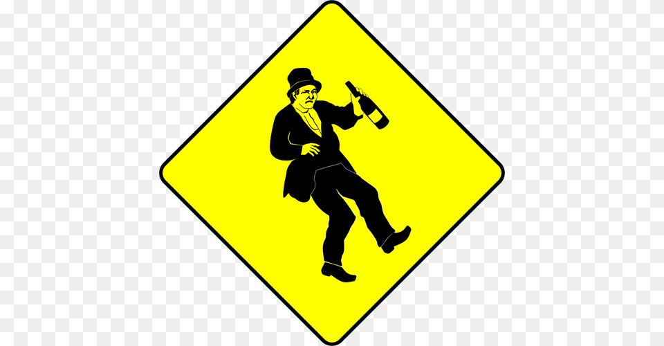 Vector Clip Art Of Caution Drunk People Sign, Symbol, Person, Man, Male Png