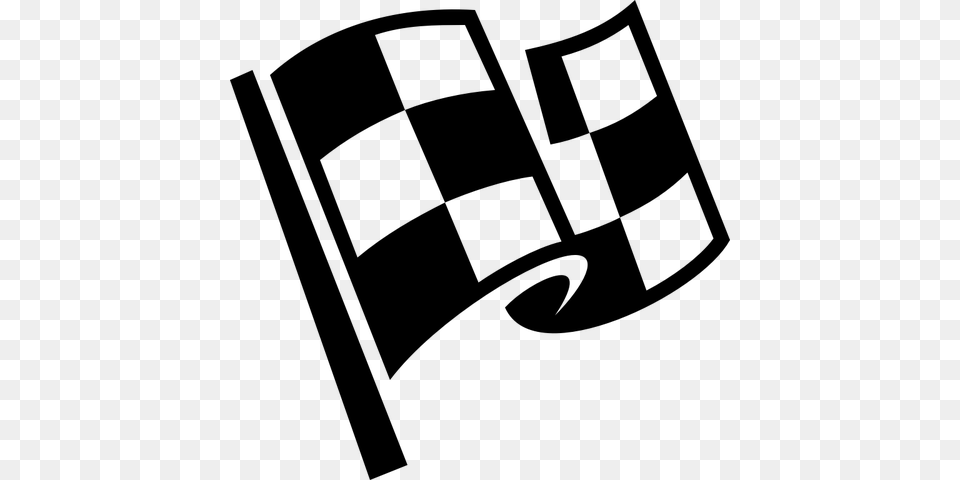 Vector Clip Art Of Checkered Flag Pictogram, Gray Free Png