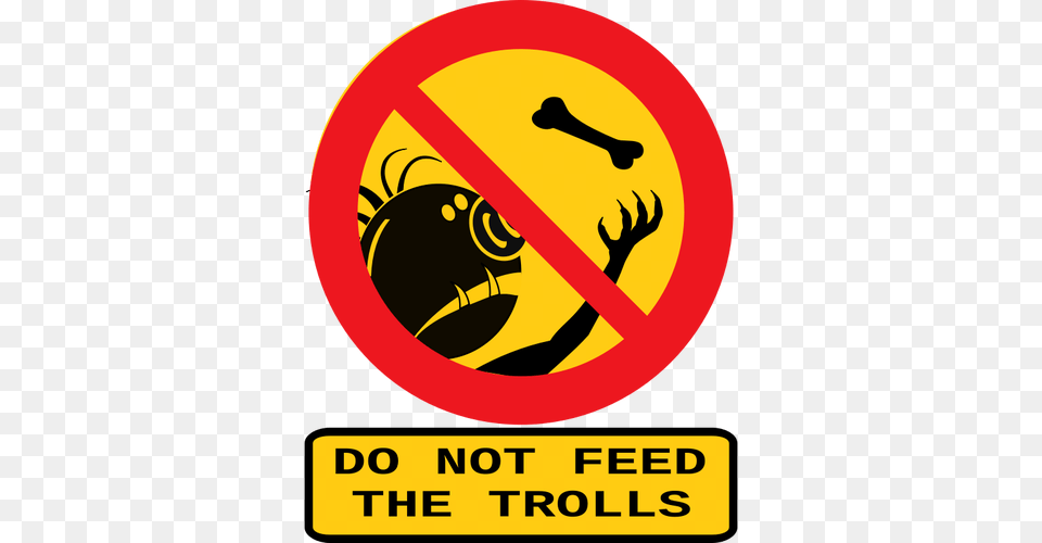Vector Clip Art Of Do Not Feed The Trolls Sign With Caption, Symbol, Road Sign, Disk Free Transparent Png