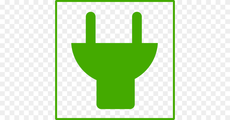 Vector Clip Art Of Eco Green Plug Icon With Thin Border Public, Adapter, Electronics, Cross, Symbol Png