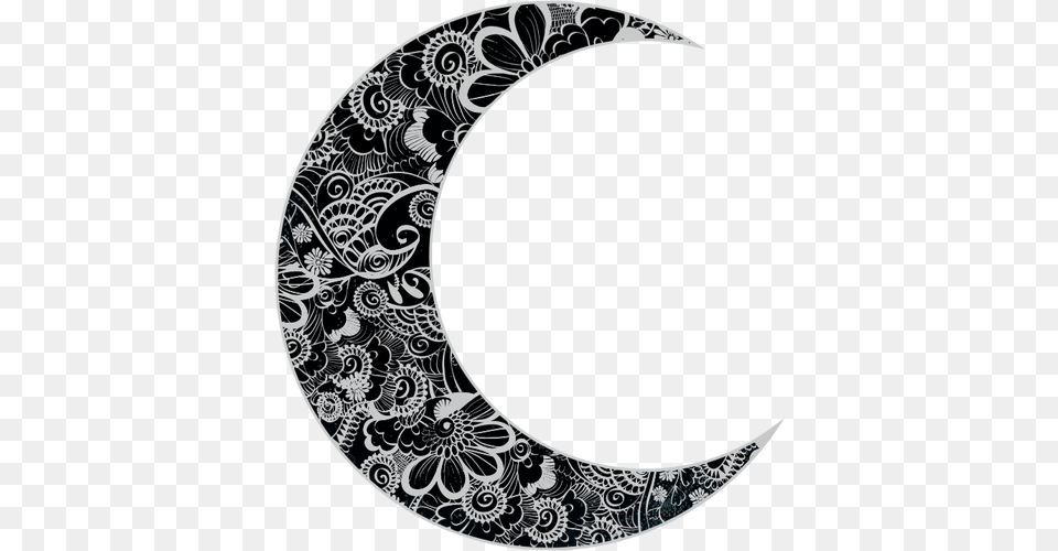 Vector Clip Art Of Floral Crescent Moon, Astronomy, Nature, Night, Outdoors Free Png Download