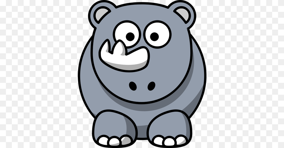Vector Clip Art Of Happy Cartoon Rhino, Animal, Bear, Mammal, Wildlife Free Png Download