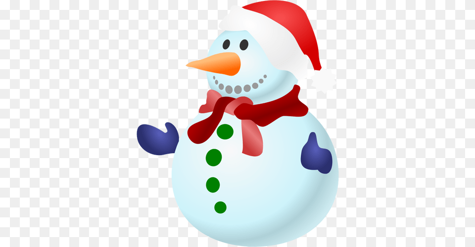 Vector Clip Art Of Happy Colorful Snowman With Scarf Public, Nature, Outdoors, Winter, Snow Free Png Download