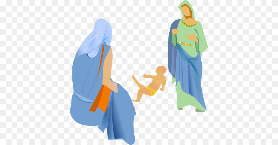 Vector Clip Art Of Interpretation Of The Nativity Scene Public, Adult, Female, Person, Woman Png Image