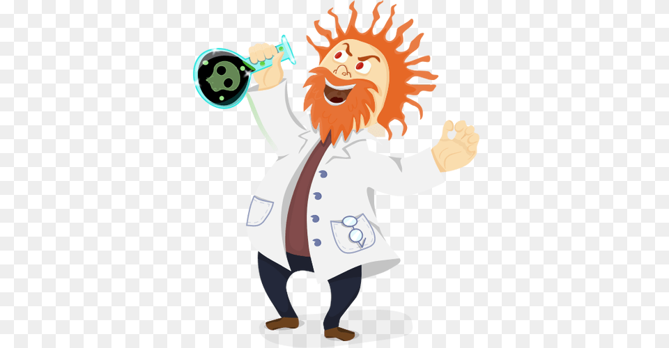 Vector Clip Art Of Mad Scientist With A Retort In His Hand, Clothing, Coat, Lab Coat, Baby Png