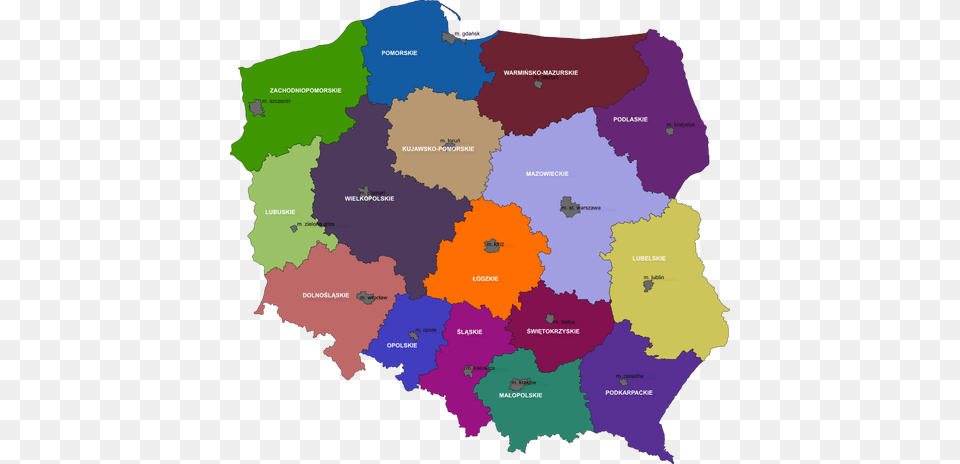 Vector Clip Art Of Map Of Polish Regions, Atlas, Chart, Diagram, Plot Free Png Download