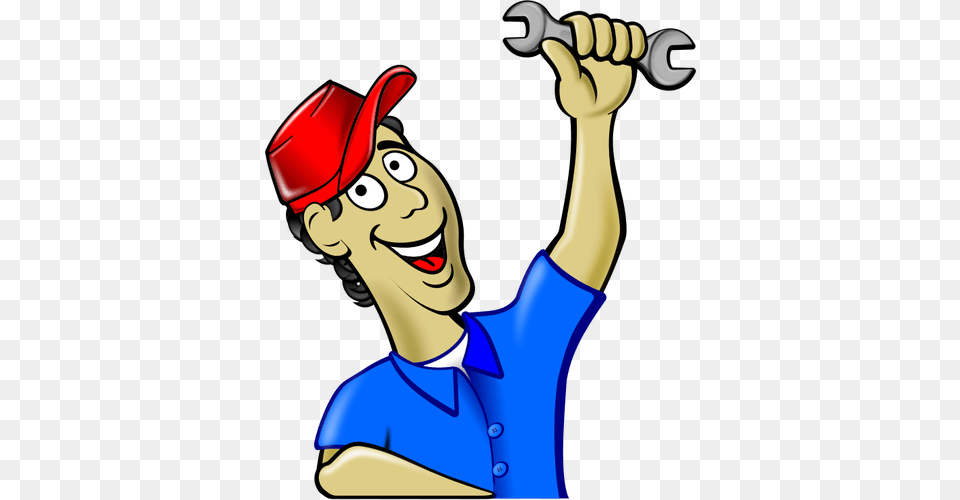 Vector Clip Art Of Mechanic With A Red Cap, Hat, Person, Clothing, People Png