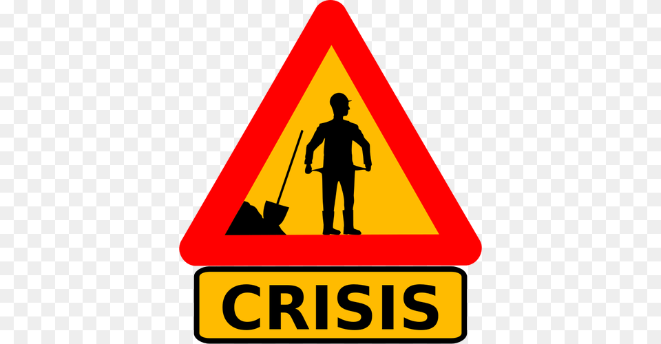 Vector Clip Art Of Money Crisis Warning Roadsign, Symbol, Sign, Person, Man Free Png
