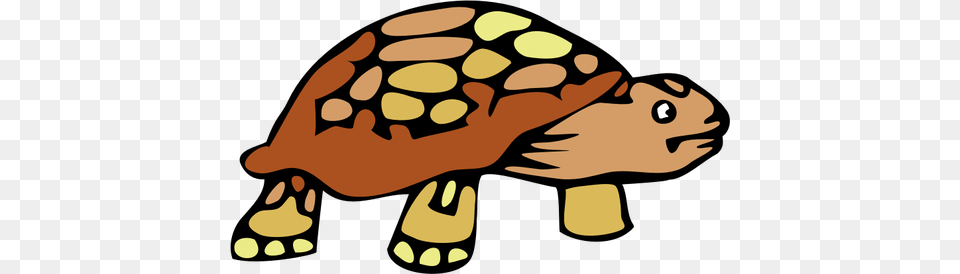 Vector Clip Art Of Old Brown Tortoise, Animal, Reptile, Sea Life, Turtle Png Image