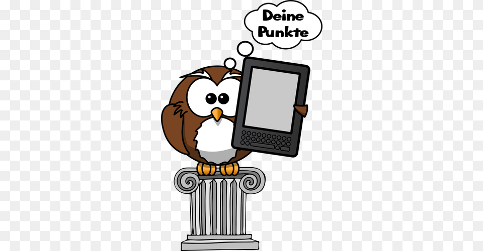 Vector Clip Art Of Owl Holding An E Reader, Computer, Electronics, Pc, Computer Hardware Free Png