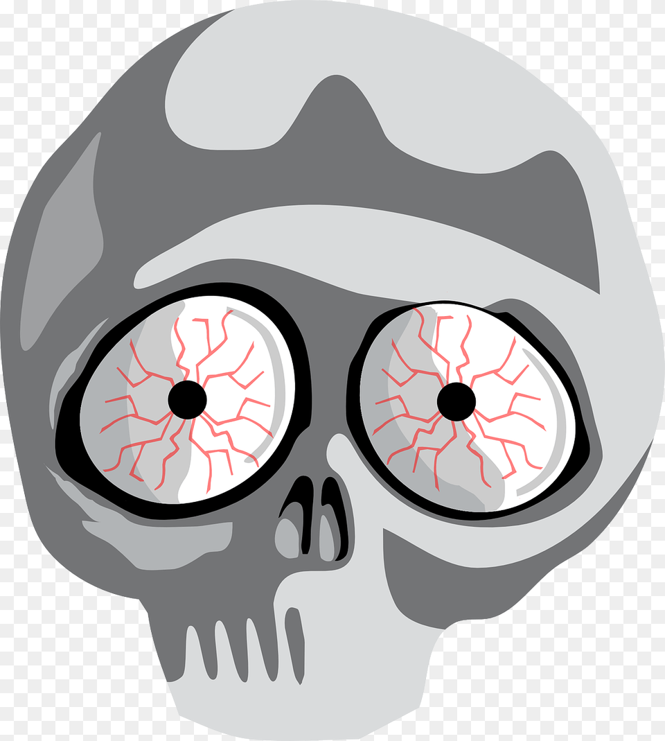 Vector Clip Art Of Scared Skull Bloodshot Eyes Clipart, Ammunition, Grenade, Weapon Free Transparent Png
