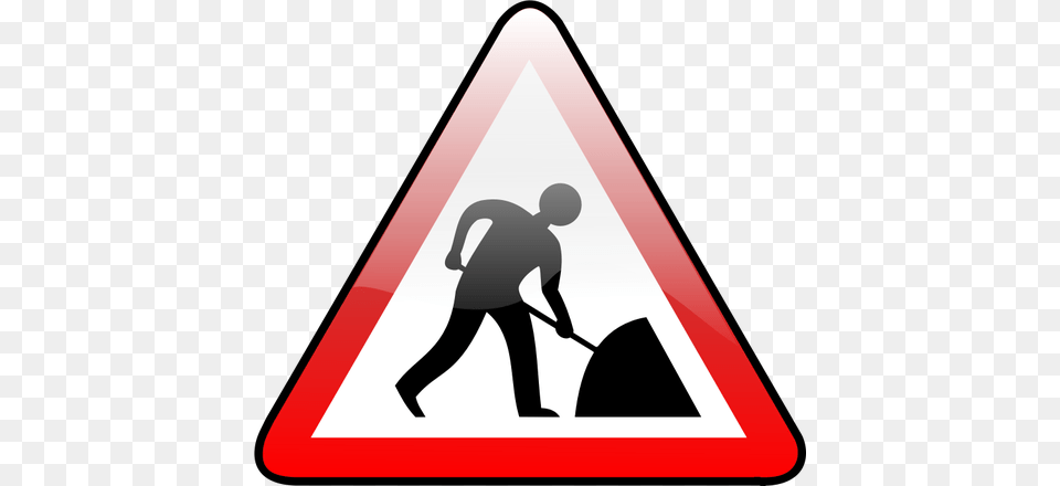 Vector Clip Art Of Shiny Construction Warning Road Sign Public, Symbol, Adult, Male, Man Free Transparent Png