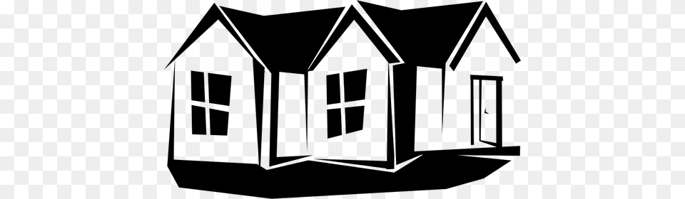 Vector Clip Art Of Silhouette Of A Familiy House, Gray Free Png