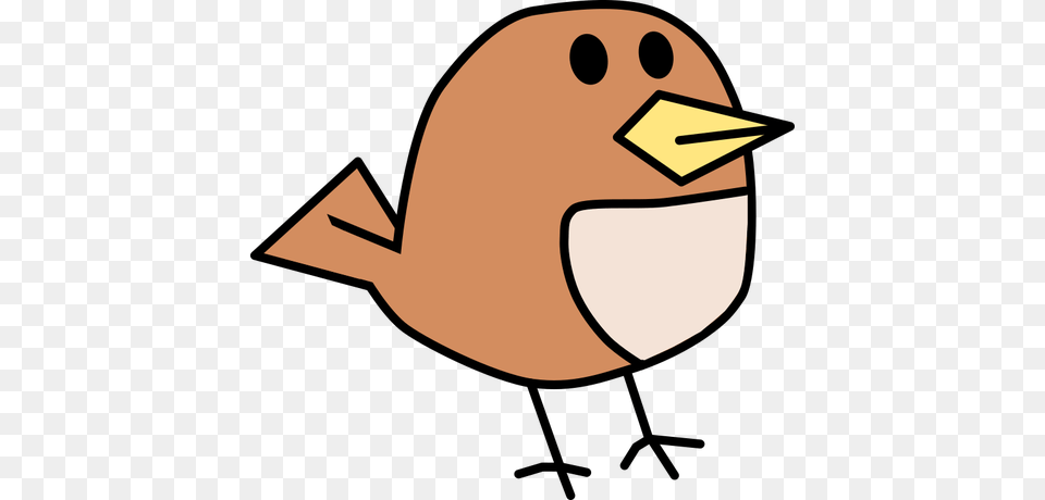 Vector Clip Art Of Small Brown Tweeting Bird, Animal, Beak, Fish, Shark Png Image