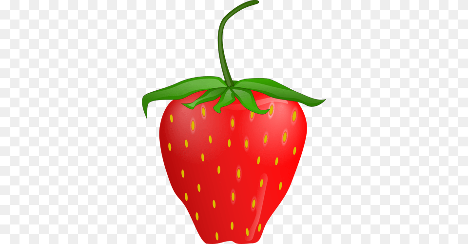 Vector Clip Art Of Strawberry With Stem, Berry, Food, Fruit, Plant Free Transparent Png