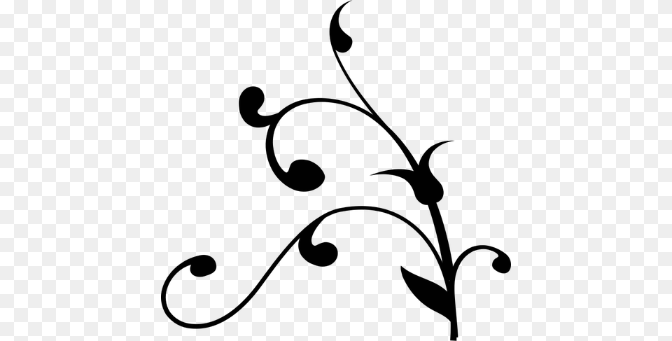 Vector Clip Art Of Twisted Plant Silhouette, Floral Design, Graphics, Pattern Png