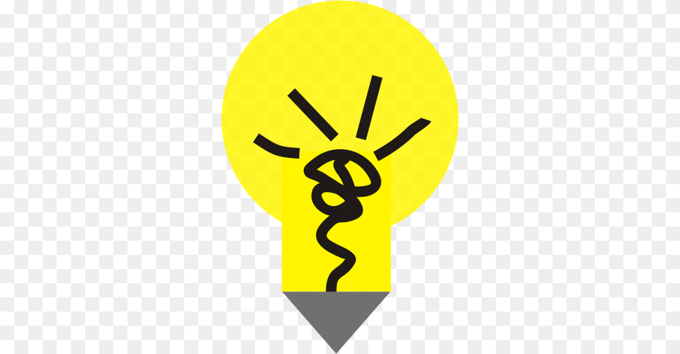 Vector Clip Art Of Yellow Light Bulb With A Pointy End Public, Lightbulb, Person Png Image