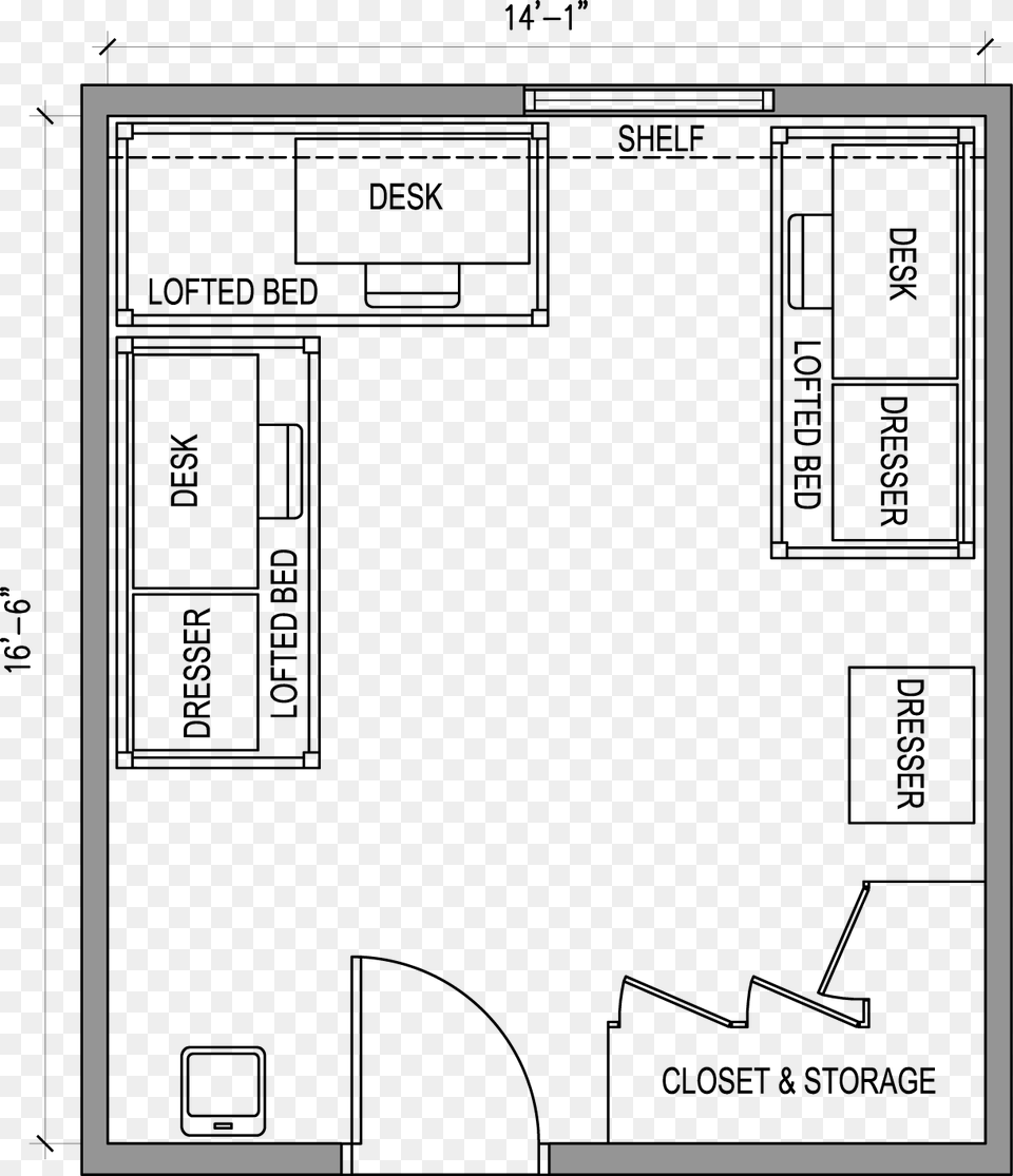 Vector Clipart Furniture Floor Plan Dimensions For A Study Room Free Png Download