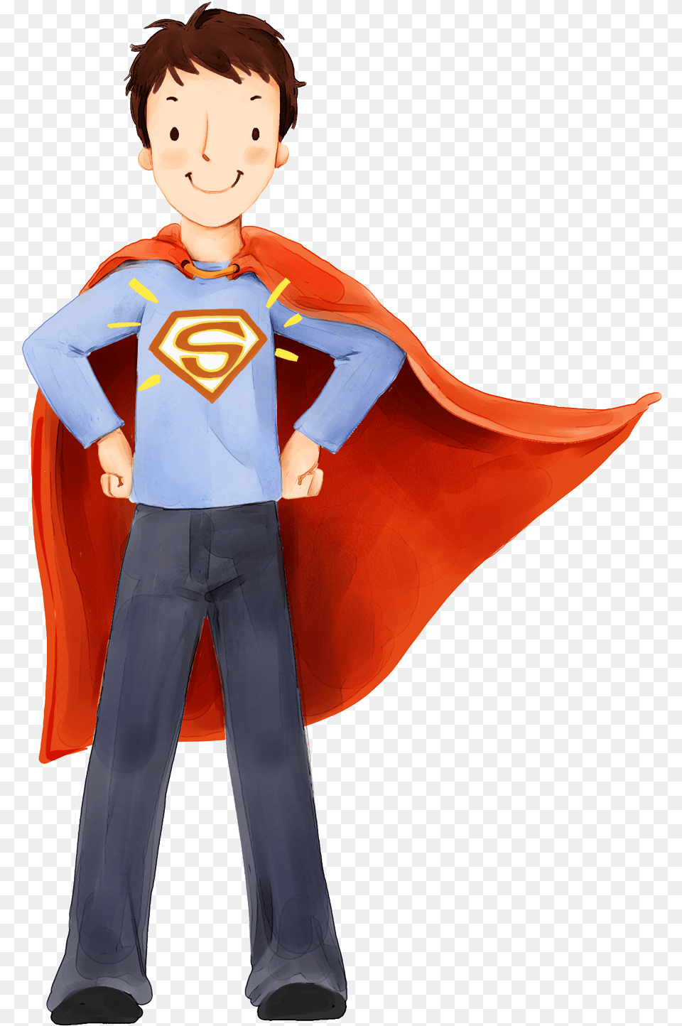 Vector Costume Superhero Boy Huge Freebie Download Cartoon Father And Daughter, Cape, Clothing, Person, Child Png Image